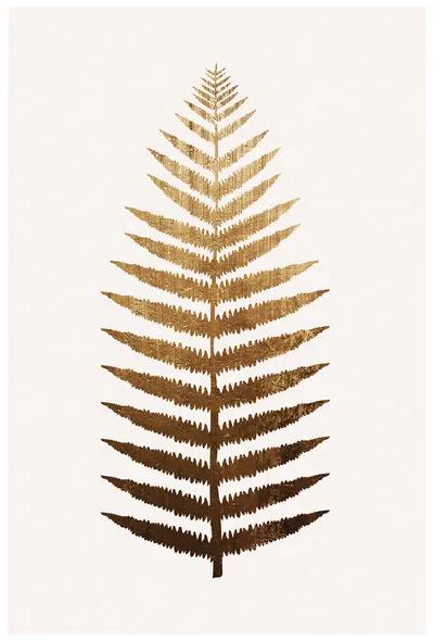 Art Print Kubistika - Golden leaf, (40 x 60 cm)