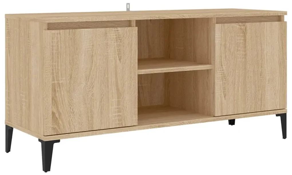 vidaXL Tv-meubel met metalen poten 103,5x35x50 cm sonoma eikenkleurig