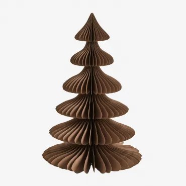 Pack Van 2 Kerstbomen Van Papier Navira Karamelbruin Met Gouden Rand & ↑45 Cm - Sklum