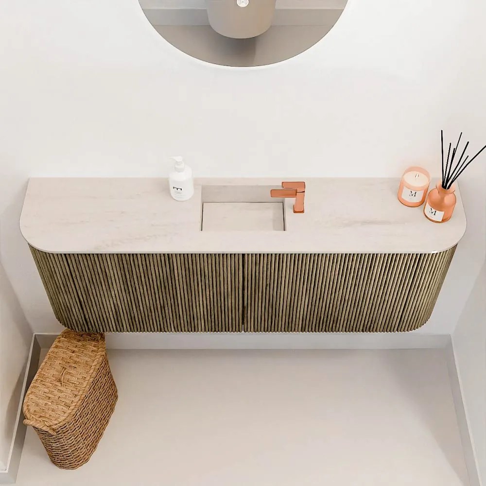 Mondiaz Joya DLux 115cm toiletmeubel ronding links/rechts dusk met wastafel faye midden 1 kraangat meli
