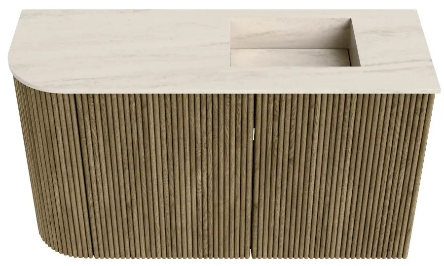 Mondiaz Joya DLux 70cm toiletmeubel ronding links dusk met wastafel faye rechts 1 kraangat meli