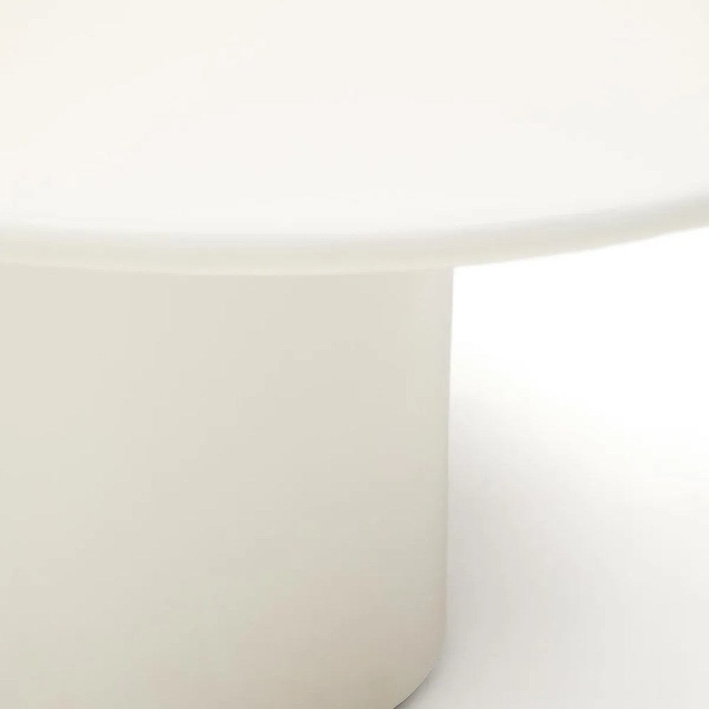 Kave Home Albanella Cement Salontafel Wit Glanzend 85 Cm - 85 X 85cm.