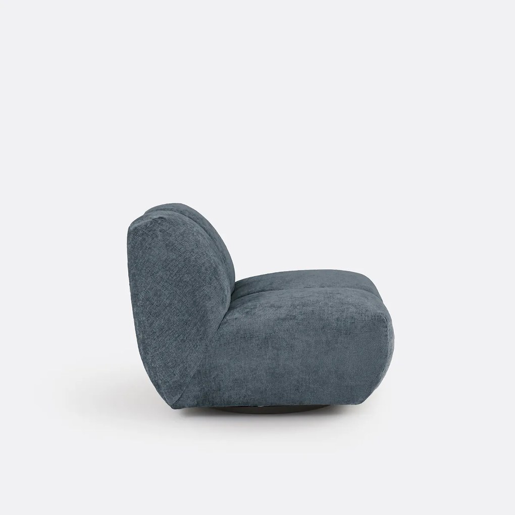 Draaibare fauteuil, dik fluweel, Nuria