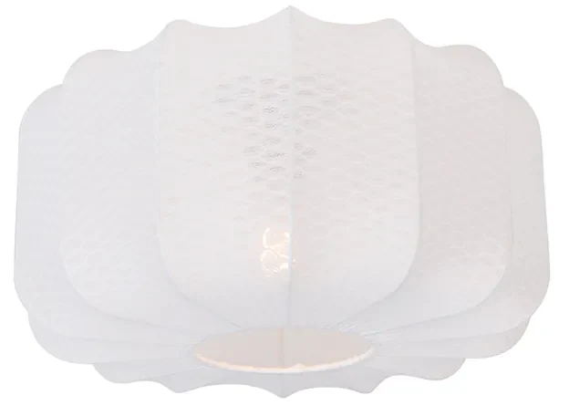 Stoffen Japandi plafondlamp wit 40cm - MadleineJapandi E27 Scandinavisch rond Binnenverlichting Lamp