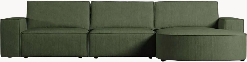 Corduroy hoekbank Carlo Rounded (4-zits)