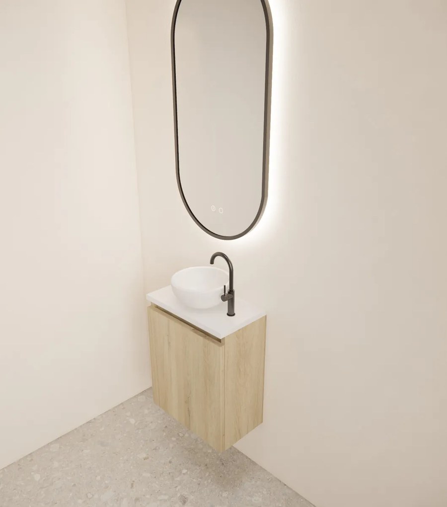 Gliss Design Echo toiletmeubel 40cm evoke eiken met toppaneel wit mat