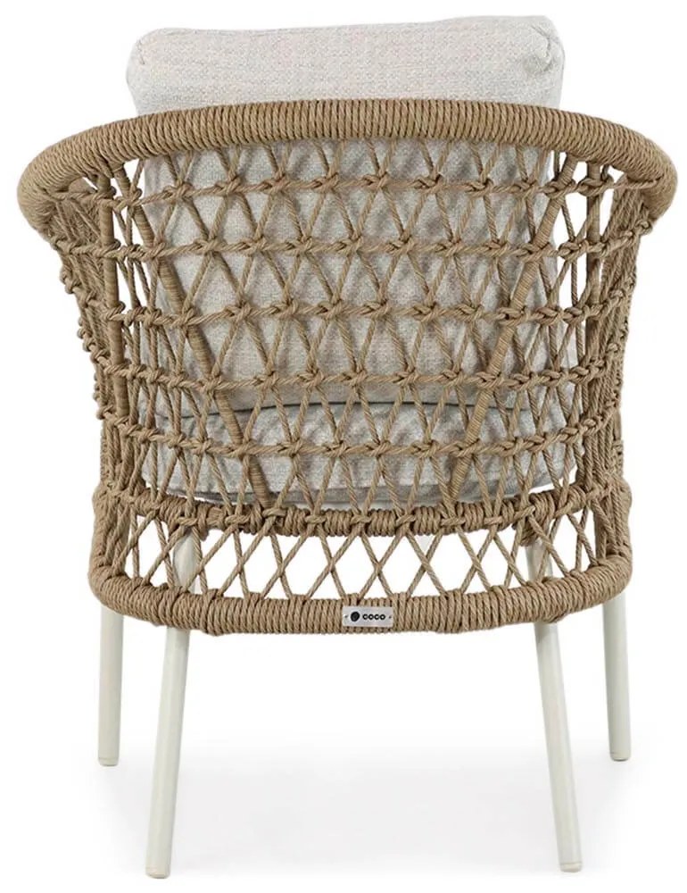 Tuinset 6 personen 225 cm Aluminium/wicker Taupe Coco Bali/Almeria