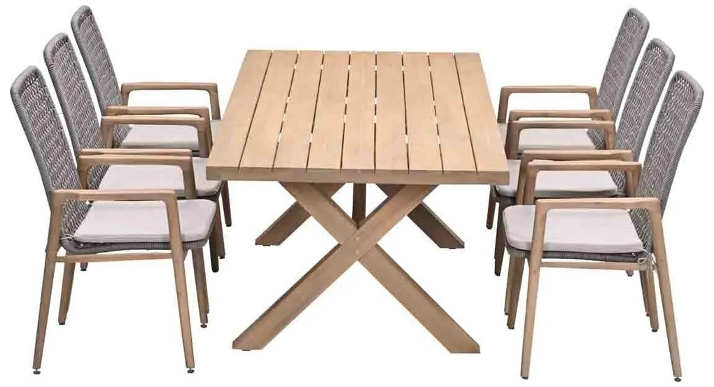 Garden Impressions Luando tuinset 7-delig - Tamako tuintafel 220x100 cm
