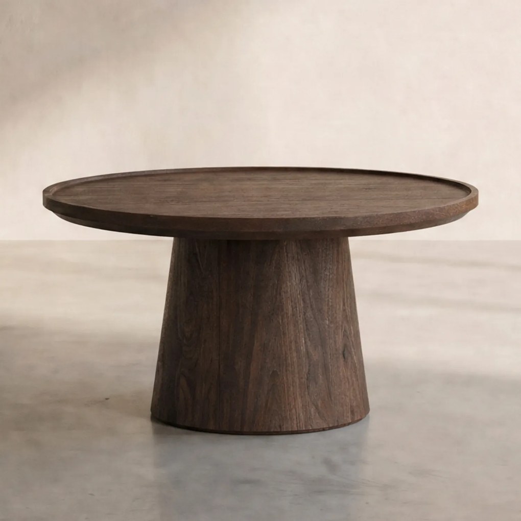 Eleonora Ron Ronde Salontafel Mangohout 65 Cm - 65 X 65cm.