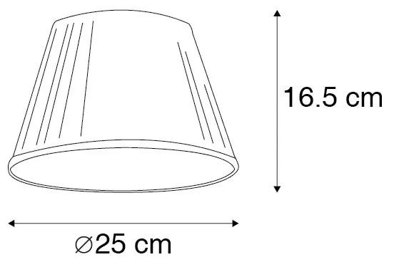 Plisse lampenkap wit rond schuin 25/15/16,5