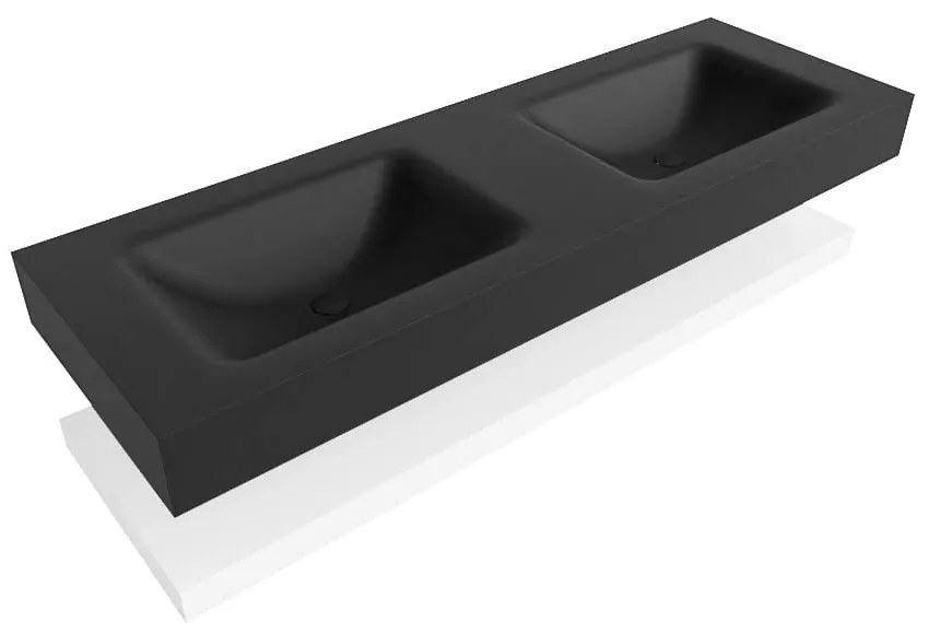 Zaro Alan badmeubel 140cm met planchet talc en vrijhangende wastafel cloud dubbel 2 kraangaten urban