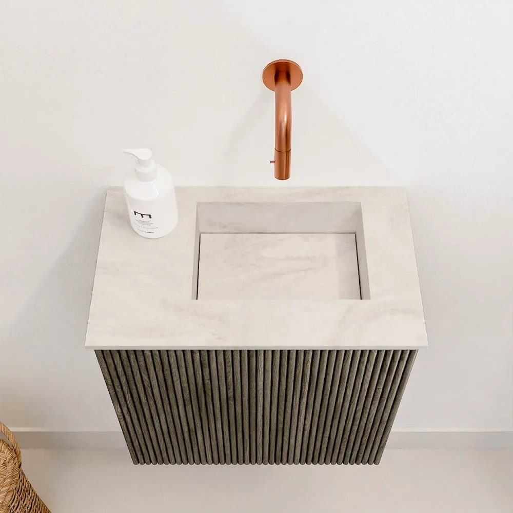 Mondiaz Joya DLux 40cm toiletmeubel shadow met wastafel faye rechts zonder kraangat ostra