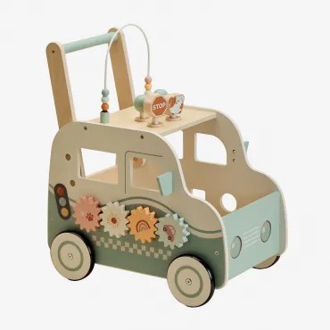 Giennah Kids Multifunctionele Houten Loopwagen Houtbruin - Sklum