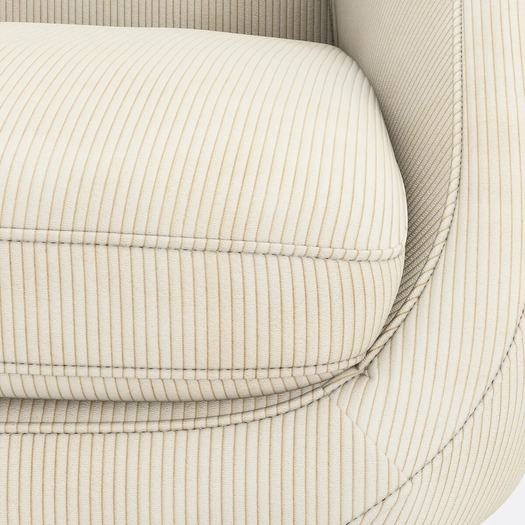 Bank in geribd fluweel 2-zit, Séméon