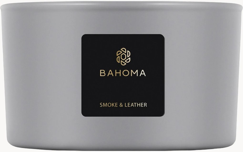 3-lonts geurkaars Smoke & Leather (freesia, lindebloesem)