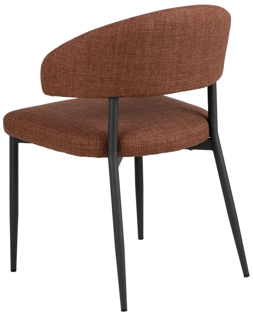 IRIS Terracotta (stof Basel 44) – GESTOFFEERDE STOEL MET GEVLOCHTEN RUGLEUNING VOOR WOONKAMER/EETKAMER LOFT