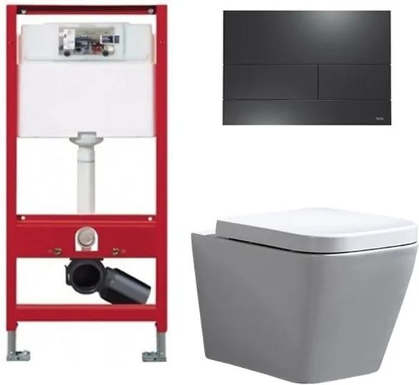 Tece Toiletset - Inbouw WC Hangtoilet wandcloset - Alexandria Tece Square Mat Zwart
