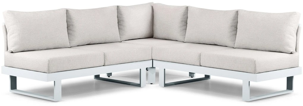 Hoek loungeset 5 personen Aluminium Wit Lifestyle Garden Furniture Lorenzo