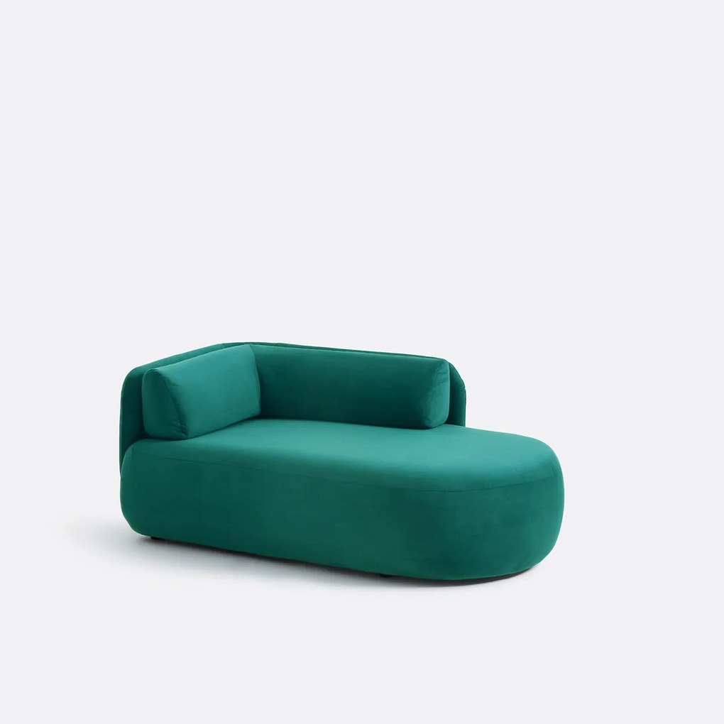 Longchair rechts, fluweel, Méridiano