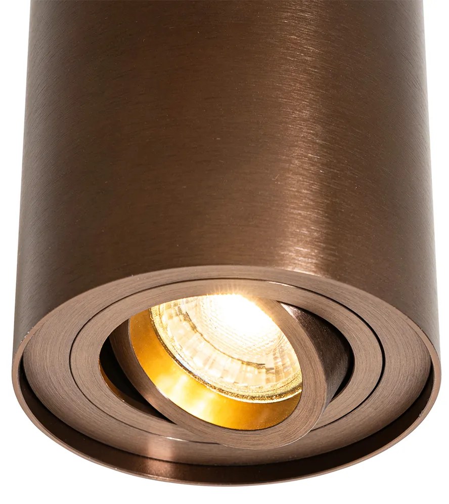 Moderne plafondSpot / Opbouwspot / Plafondspot donkerbrons draai- en kantelbaar - Rondoo Up Modern GU10 Binnenverlichting Lamp
