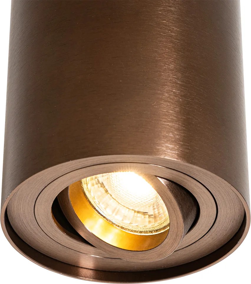 Set van 4 moderne plafondspots donkerbrons draai- en kantelbaar - Rondoo Up