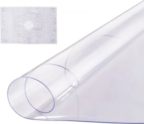 VEVOR Plastic tafelkleed, 48 x 48 inch, 2,0 mm dik, transparante tafelbeschermer, ronde PVC bureau-onderlegger, waterdichte en gemakkelijk te reinigen bureau-onderlegger, tafelkleed, voor kantoor, ladekast, eettafel, nachtkastje