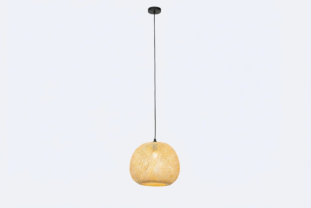 Oosterse Buiten Hanglamp Bamboe IP - Rafael Staal Taupe