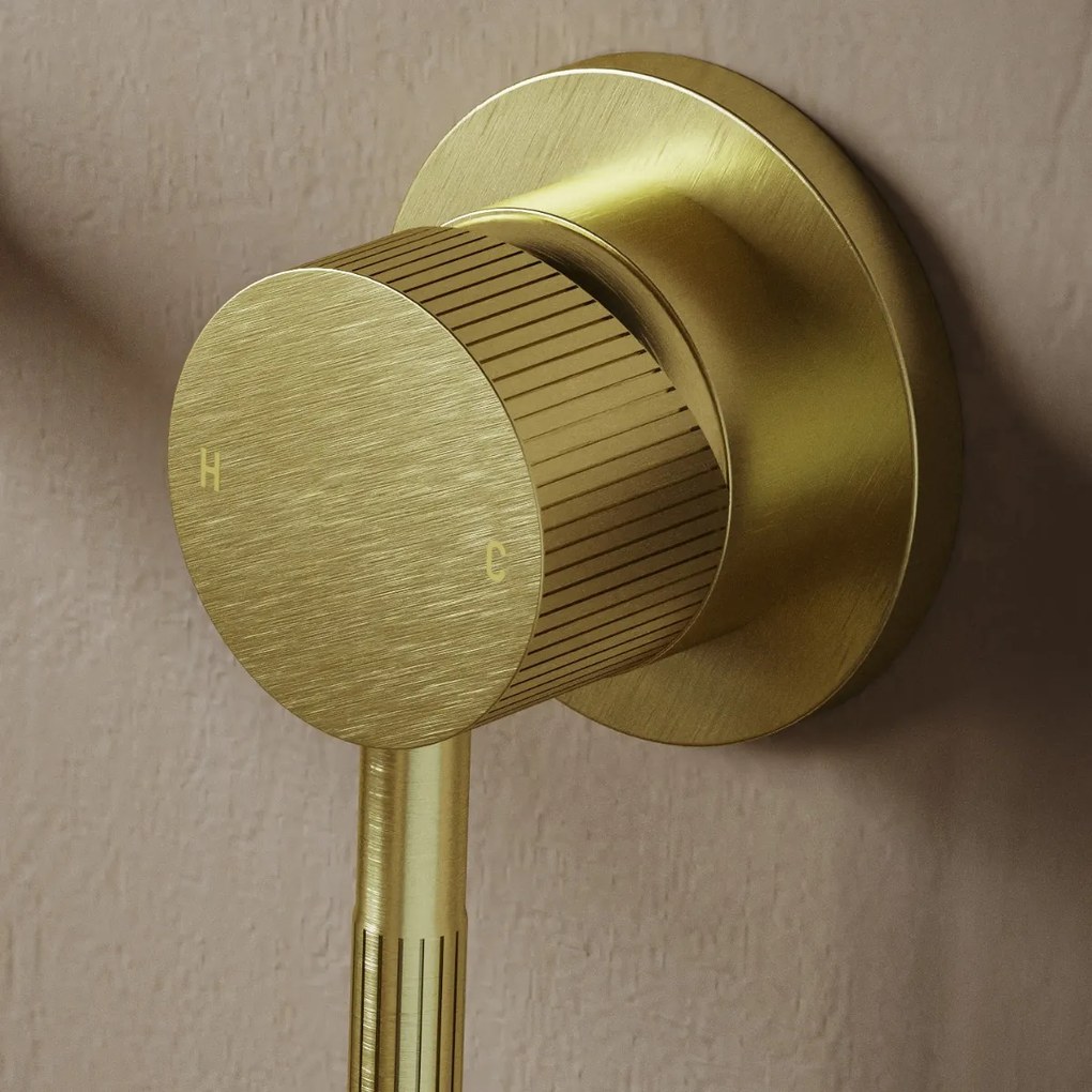 Saniclear Brass Stripes inbouw wastafelkraan geborsteld messing - mat goud