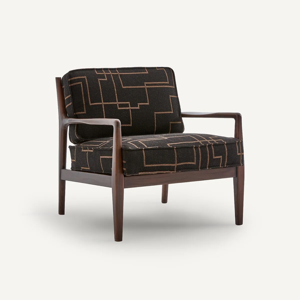 Bedrukte jacquard kussens, 62% wol, voor fauteuil DILMA