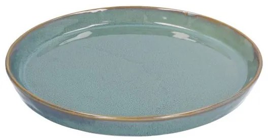 Bord reactieve glazuur, steengoed, groen,Ø 20,5 cm