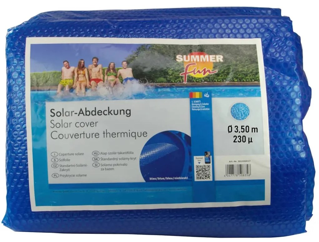 Summer Fun Zomerzwembadhoes solar rond 350 cm PE blauw