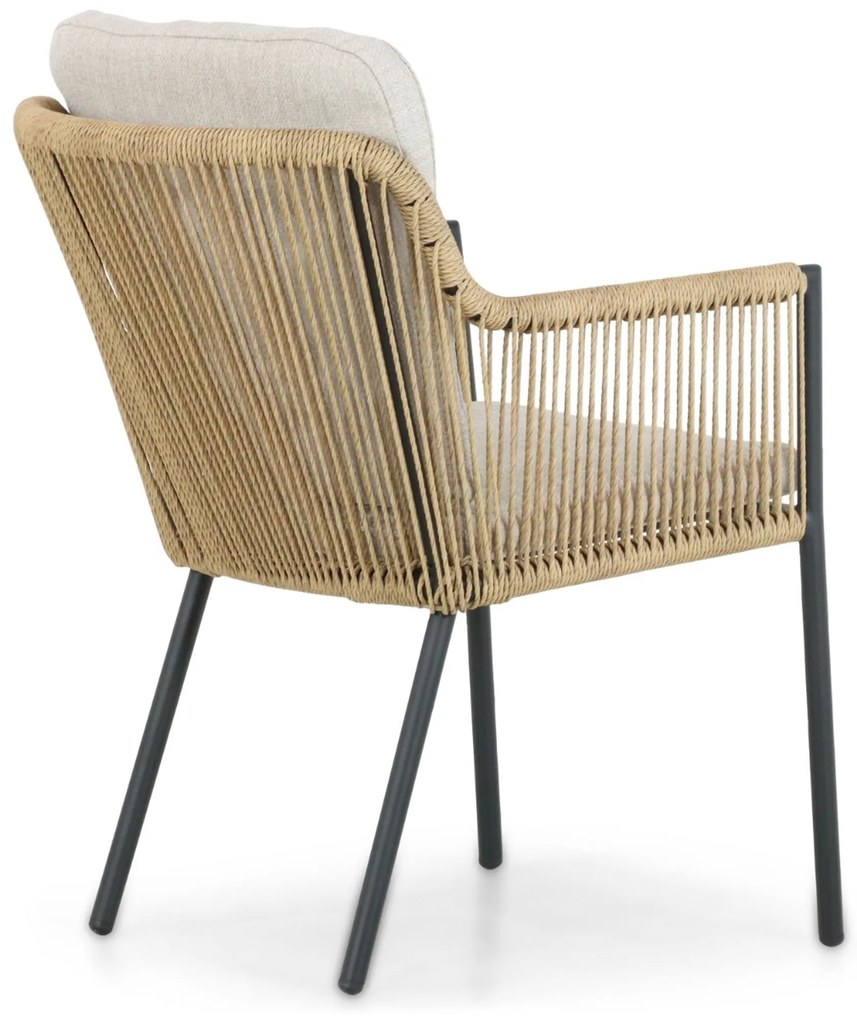 Tuinstoel Aluminium/rope Zwart Hartman Cairo