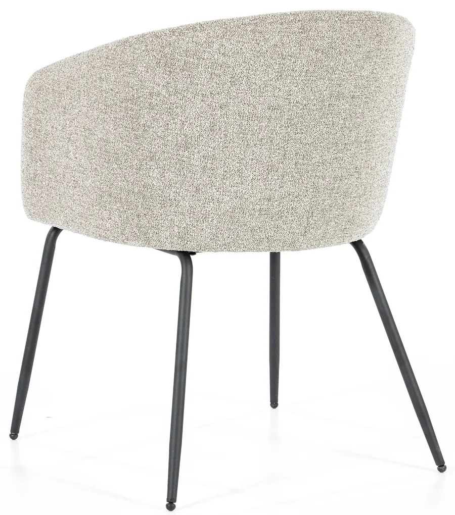 Eleonora Astrid Lichtgrijze Boucle Eetkamerstoel Modern