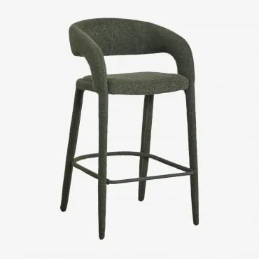 Hoge Kruk 75 Cm Gestoffeerd Arazeina Bouclé Leger Groen - Sklum