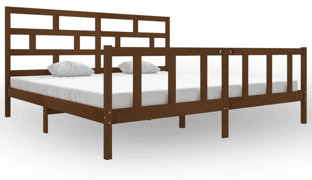 vidaXL Bedframe massief grenenhout honingbruin 200x200 cm