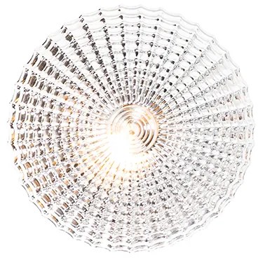 Klassieke plafondlamp zwart met smoke glas 23 cm IP44 - Nohmi