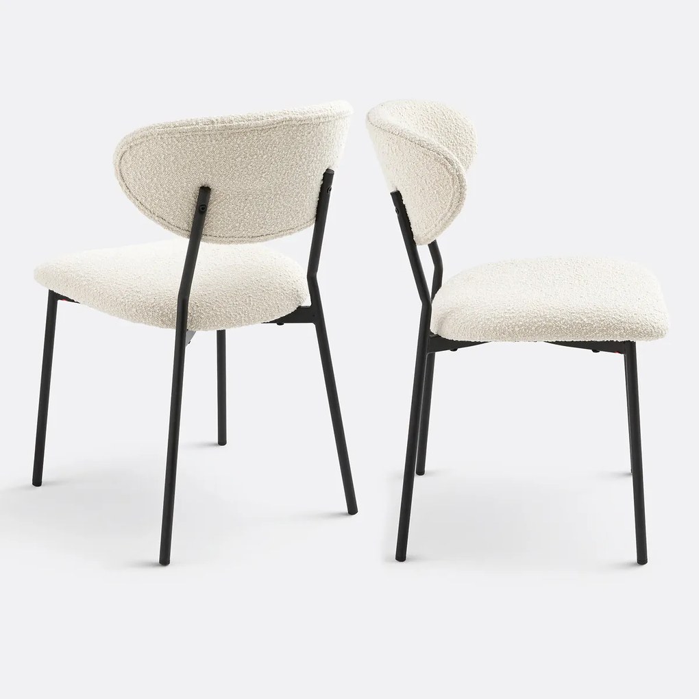 Set van 2 stoelen in bouclé stof, Galmo
