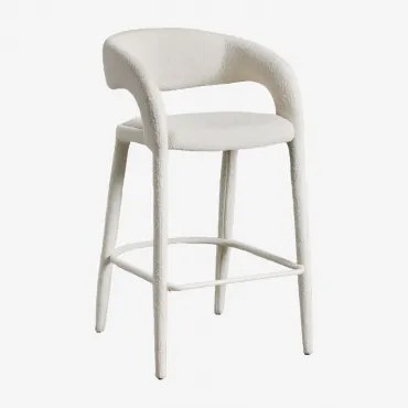 Hoge Kruk 75 Cm Gestoffeerd Arazeina Bouclé Wit - Sklum