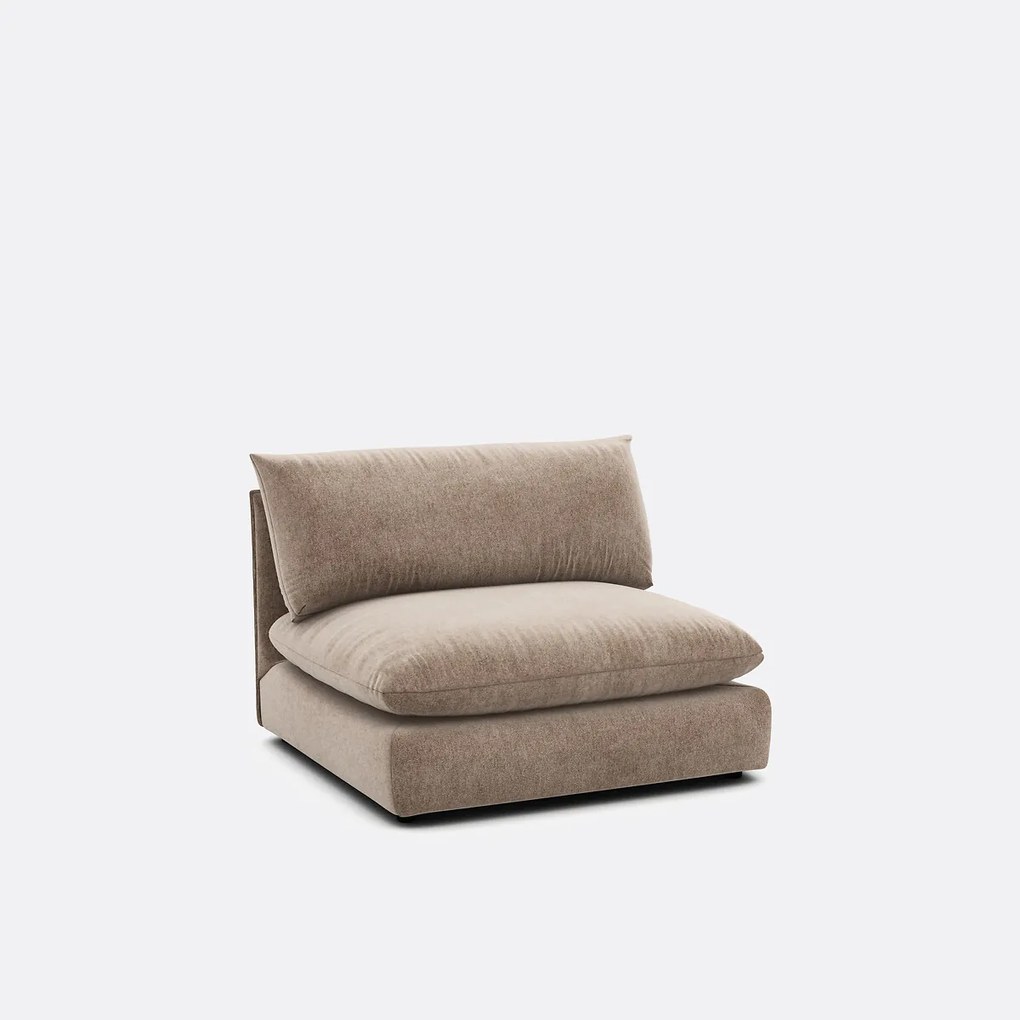 Fauteuil voor modulaire zitbank, in gemêleerd polyester, Malo