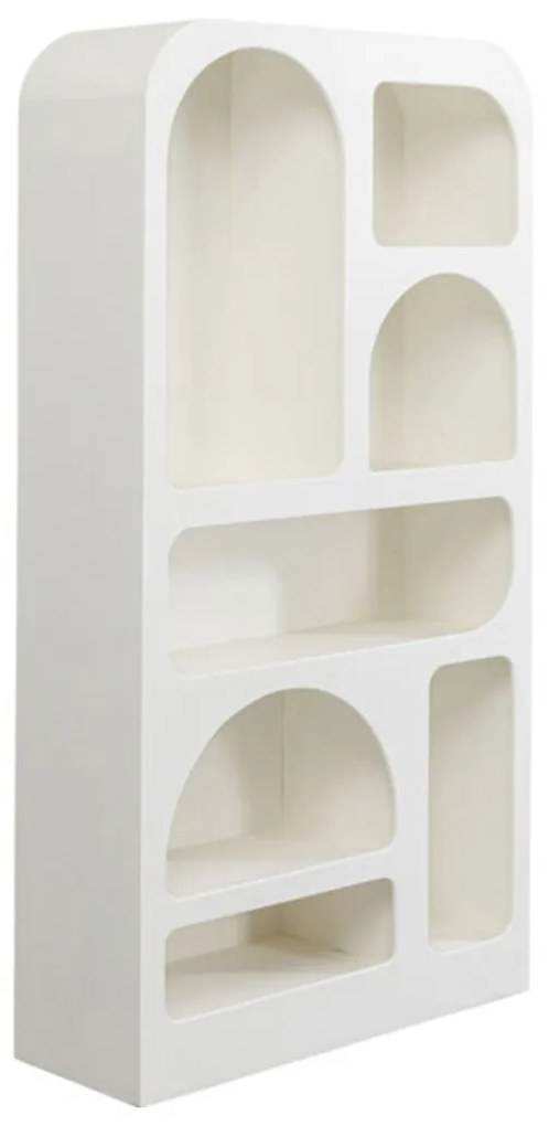 Organische Vakkenkast Japandi Wit - 95x32x180cm.