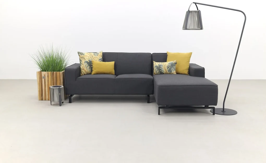 Boavista Sunbrella loungebank chaise longue - Sooty - 2-delig - links