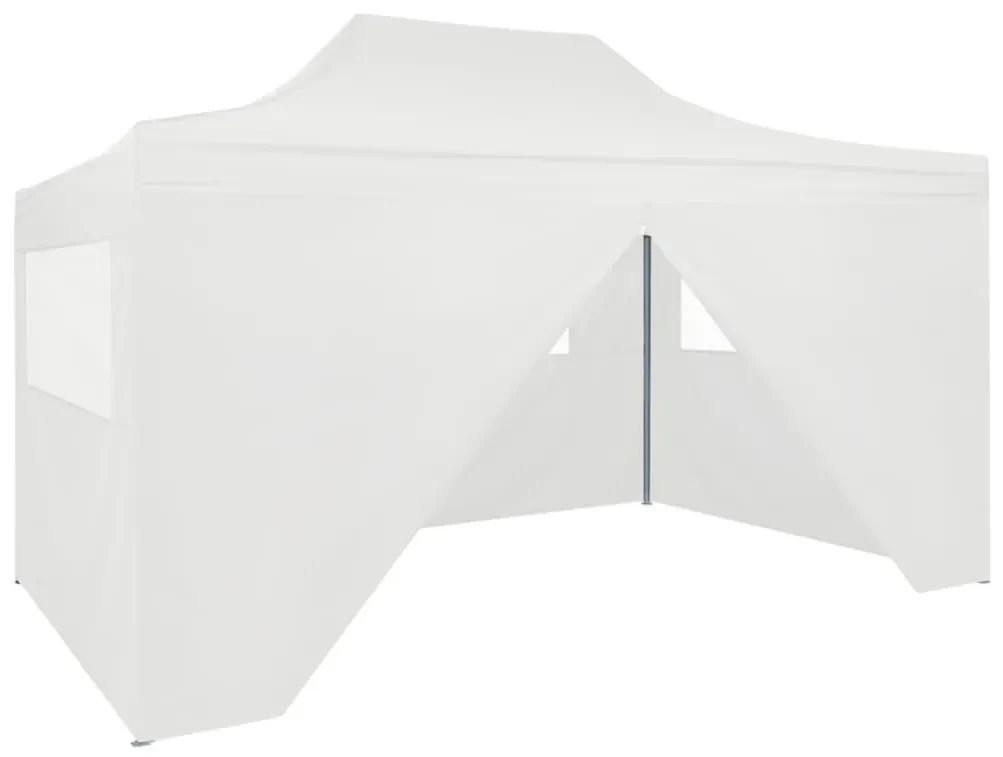 vidaXL Partytent met 4 zijwanden inklapbaar 3x4,5 m wit