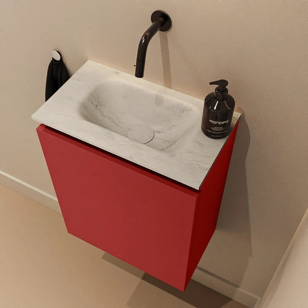 Mondiaz Ture DLux toiletmeubel 40cm fire met wastafel opalo midden zonder kraangat