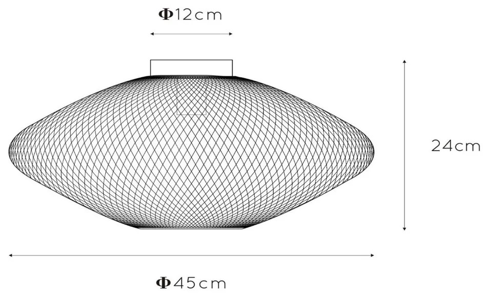 Lucide Mesh plafondlamp 45cm 1x E27 zwart