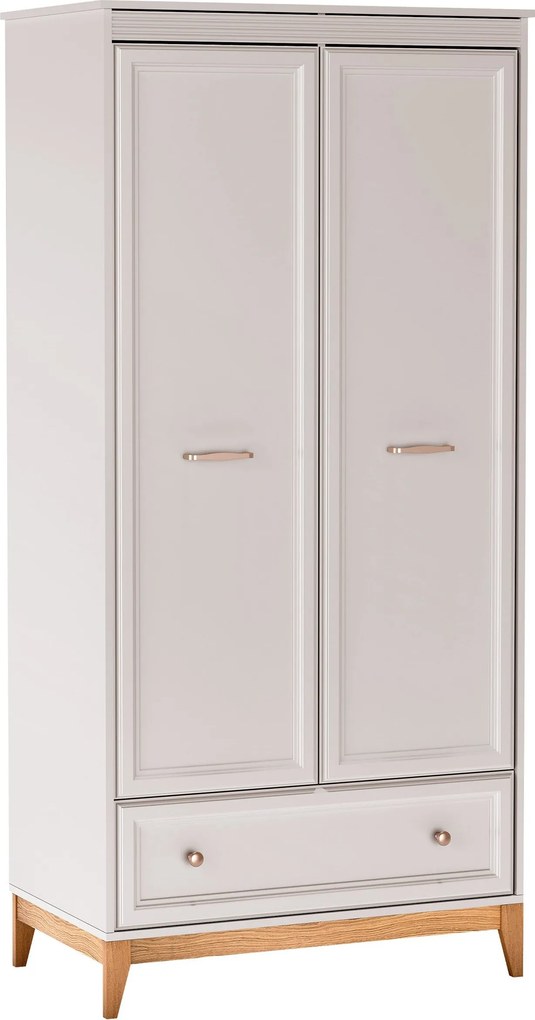 Kledingkast Sonfera 109, Kasjmier, Eiken, 193x92x55cm, 84.4 kg, Kledingkast deuren: Met scharnieren