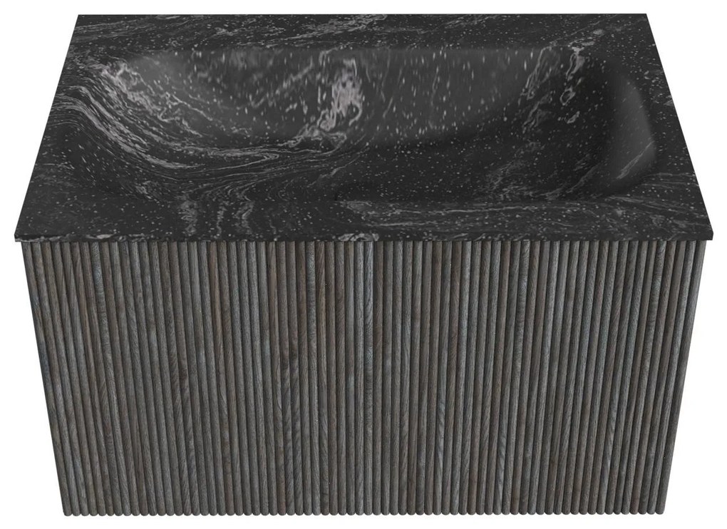 Mondiaz Kurve-dlux 70cm badmeubel shadow met 1 lade en wastafel big small midden zonder kraangat lava