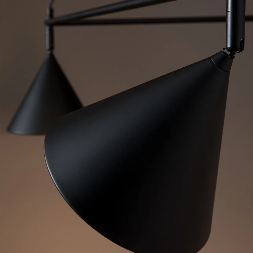 3-cone driehoekige hanglamp, Moke