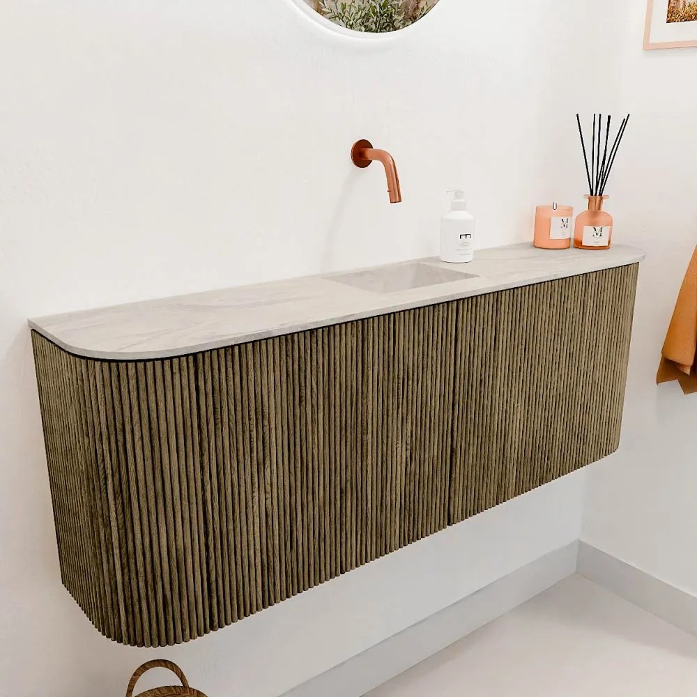 Mondiaz Joya DLux 115cm toiletmeubel ronding links/rechts dusk met wastafel faye midden zonder kraangat ostra