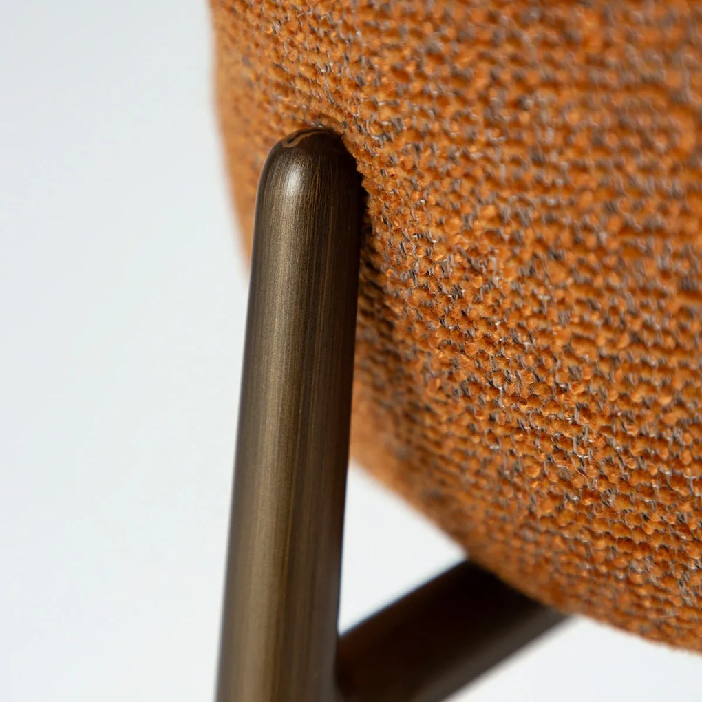 Dan-Form Glory Luxe Eetkamerstoel Oranje Pumpkin Spice Boucle
