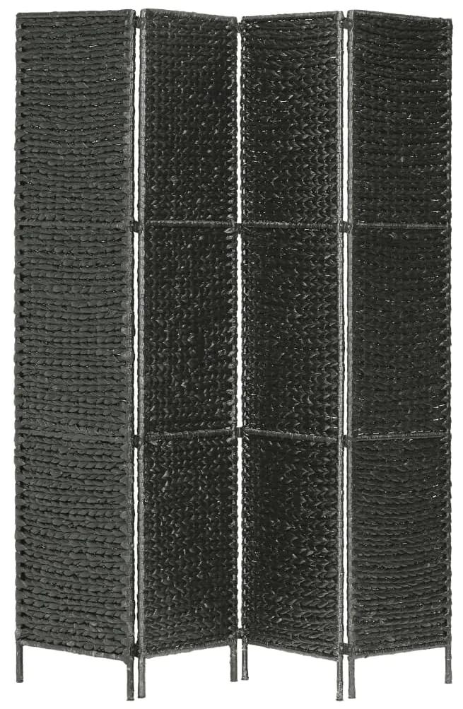 vidaXL Kamerscherm met 4 panelen 154x160 cm waterhyacint zwart